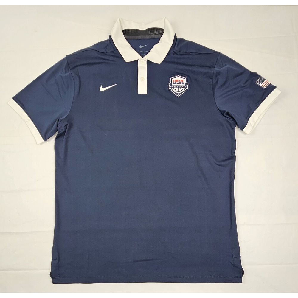 Nike Team USA Basketball Polo Shirt Mens Medium. Dri-Fit Shirt. CT1899-451. RARE